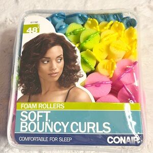 NEW Conair Foam Hair Rollers for Bouncy Curls, 48 ct Wear while you sleep!